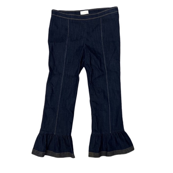 Cinq a Sept Celia Ruffle Flared Slim Leg Jeans | Dark Wash | 10 - Picture 3 of 8